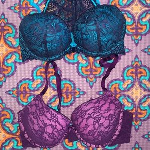 Three Pink Victorious Secret bras